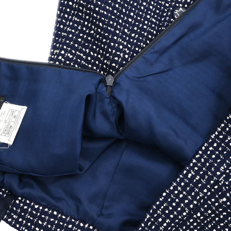 Chanel Setup Suit Jacket Skirt Navy 96C #38 185401