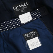 Chanel Setup Suit Jacket Skirt Navy 96C #38 185401