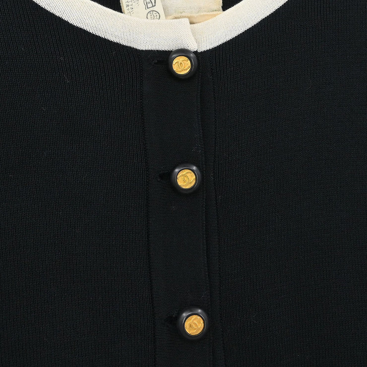 Chanel Short Sleeve Cardigan Black #38 185405
