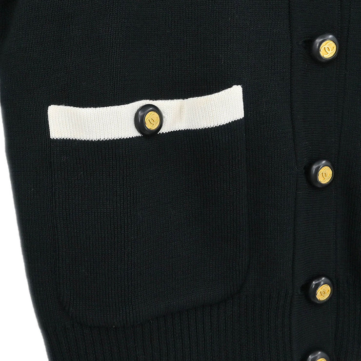 Chanel Short Sleeve Cardigan Black #38 185405