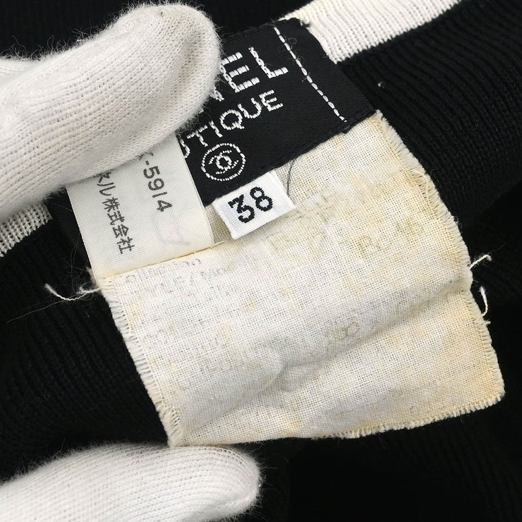 Chanel Short Sleeve Cardigan Black #38 185405