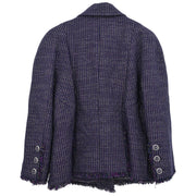 Chanel Double Breasted Jacket Navy 08P #46 185997