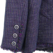 Chanel Double Breasted Jacket Navy 08P #46 185997