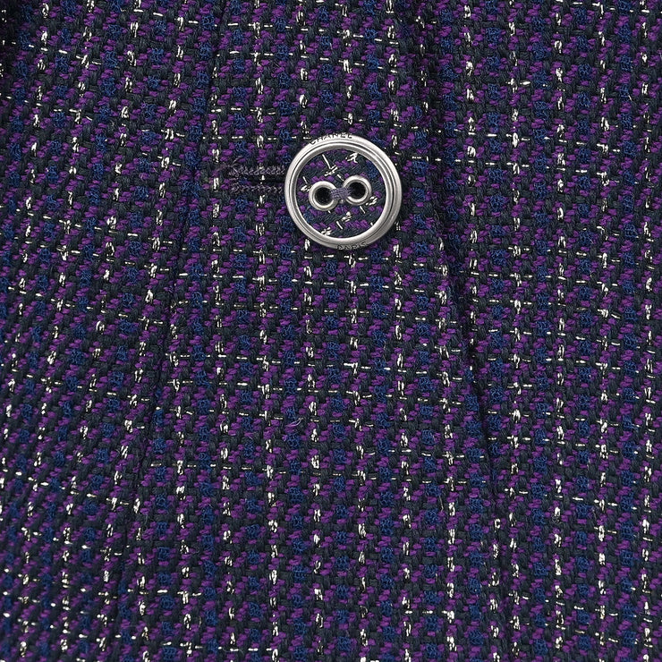 Chanel Double Breasted Jacket Navy 08P #46 185997