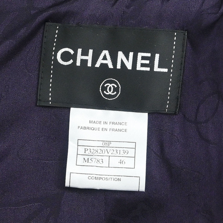Chanel Double Breasted Jacket Navy 08P #46 185997