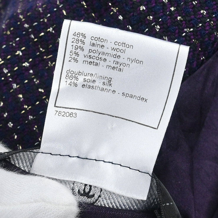 Chanel Double Breasted Jacket Navy 08P #46 185997