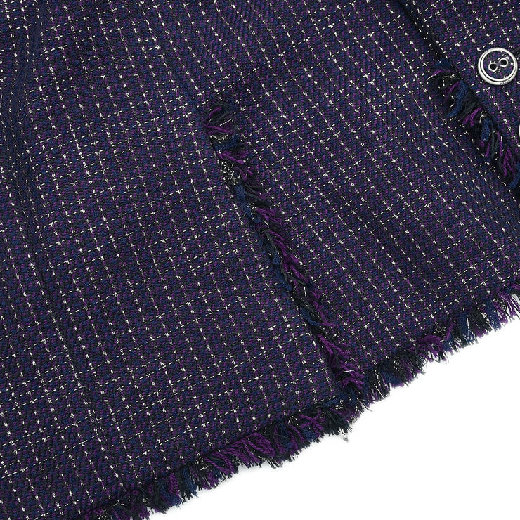 Chanel Double Breasted Jacket Navy 08P #46 185997