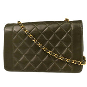 Chanel Dark Green Lambskin Medium Diana Shoulder Bag 186135