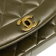 Chanel Dark Green Lambskin Medium Diana Shoulder Bag 186135