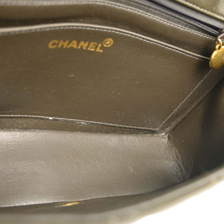 Chanel Dark Green Lambskin Medium Diana Shoulder Bag 186135