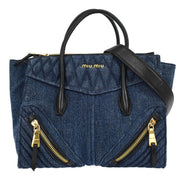 Miu Miu Blue Denim Biker 2way Handbag 31/Y 186358