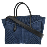 Miu Miu Blue Denim Biker 2way Handbag 31/Y 186358