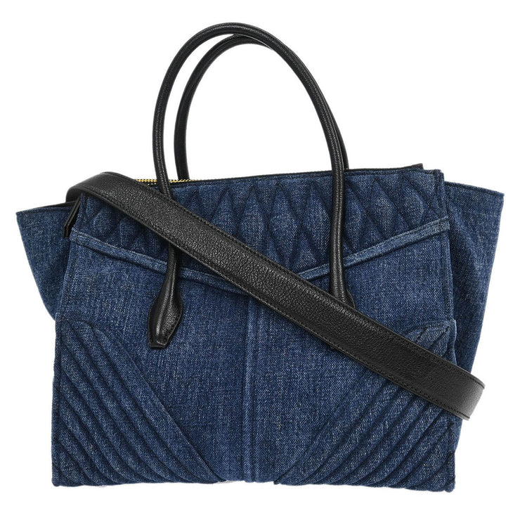 Miu Miu Blue Denim Biker 2way Handbag 31/Y 186358