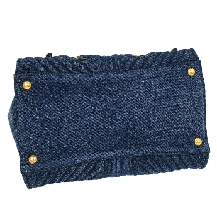 Miu Miu Blue Denim Biker 2way Handbag 31/Y 186358