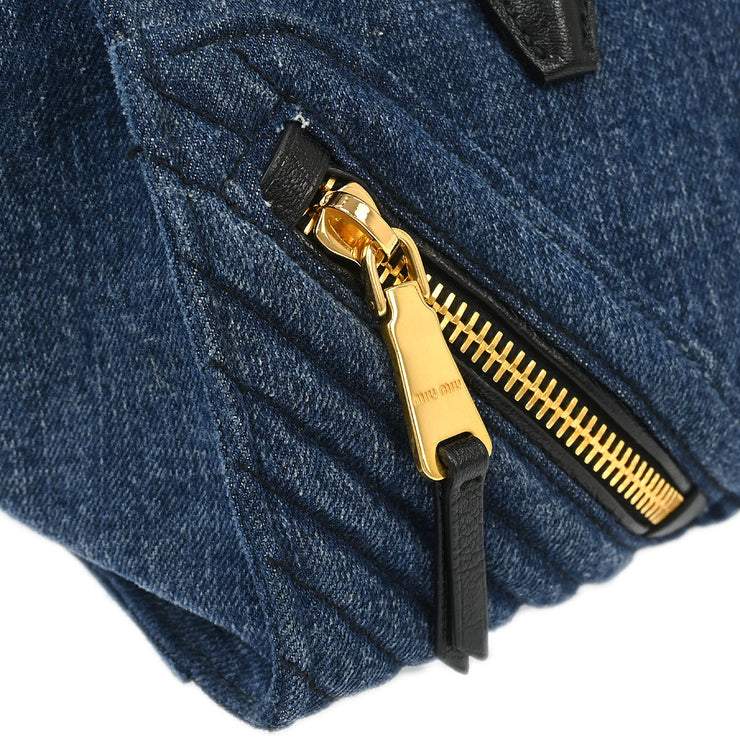 Miu Miu Blue Denim Biker 2way Handbag 31/Y 186358