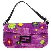 Fendi Purple Wool Baguette Handbag 368626424099 186414