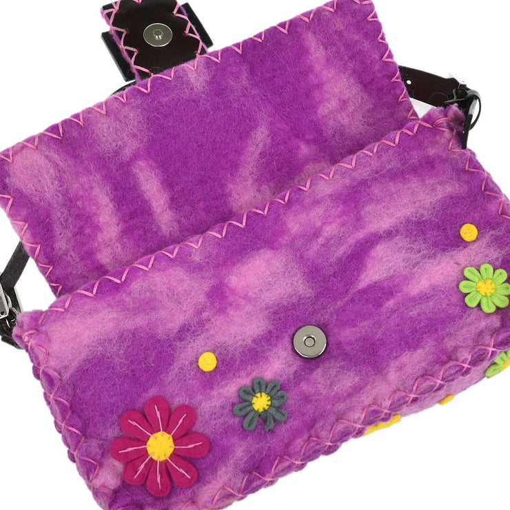 Fendi Purple Wool Baguette Handbag 368626424099 186414