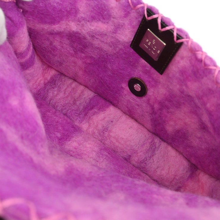 Fendi Purple Wool Baguette Handbag 368626424099 186414