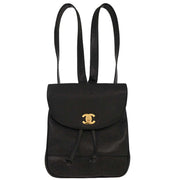 Chanel Black Calfskin Triple CC Backpack 186466