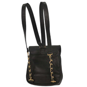 Chanel Black Calfskin Triple CC Backpack 186466