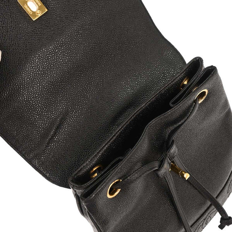 Chanel Black Calfskin Triple CC Backpack 186466