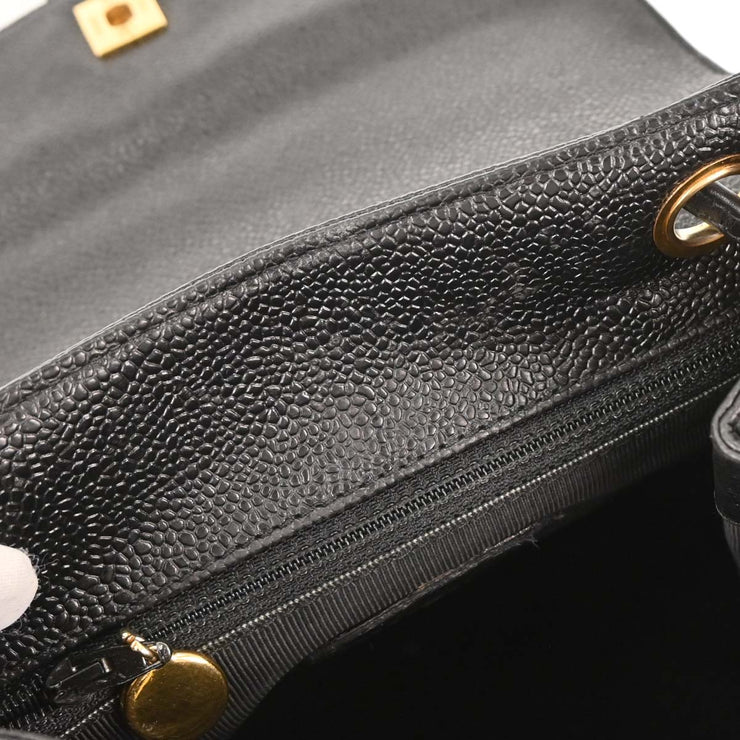 Chanel Black Calfskin Triple CC Backpack 186466