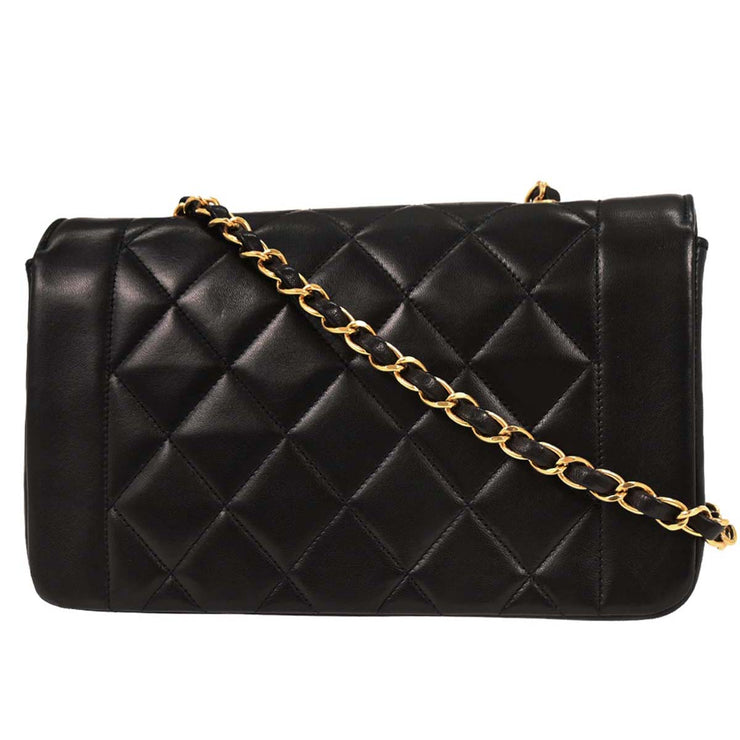 Chanel Black Lambskin Small Diana Shoulder Bag 186467