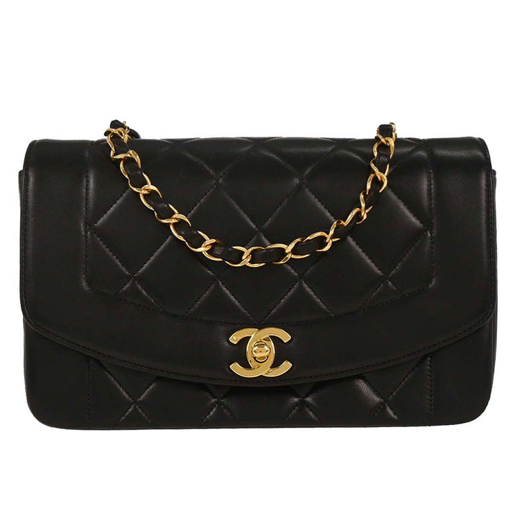 Chanel Black Lambskin Small Diana Shoulder Bag 186468