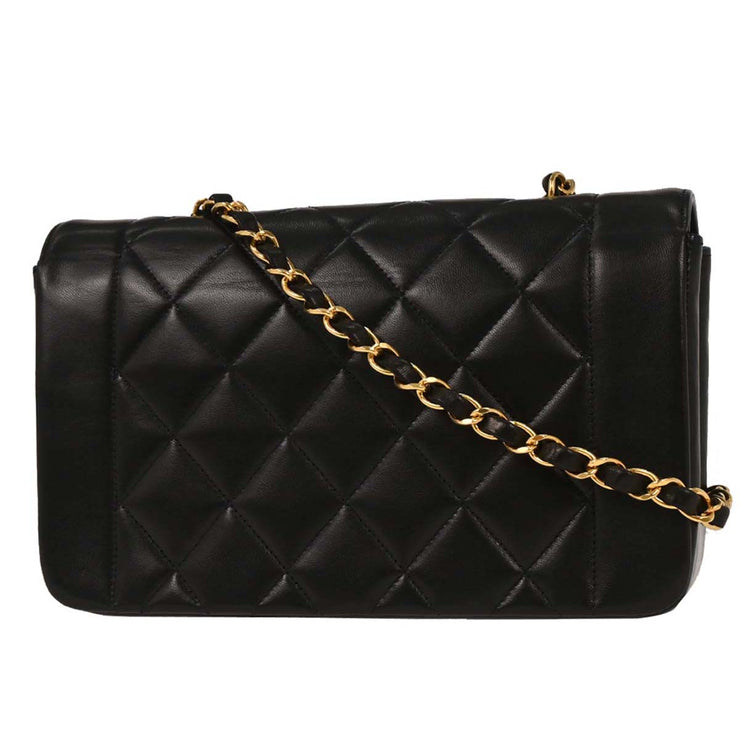 Chanel Black Lambskin Small Diana Shoulder Bag 186468
