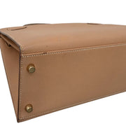 Hermes Natural Courchevel Kelly 32 Sellier 2way Handbag 24 Circle:W 186506