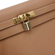 Hermes Natural Courchevel Kelly 32 Sellier 2way Handbag 24 Circle:W 186506