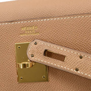 Hermes Natural Courchevel Kelly 32 Sellier 2way Handbag 24 Circle:W 186506