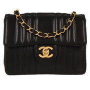 Chanel Black Lambskin Mini Classic Square Flap Shoulder Bag 17 186558