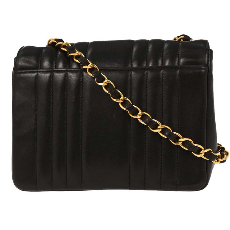 Chanel Black Lambskin Mini Classic Square Flap Shoulder Bag 17 186558