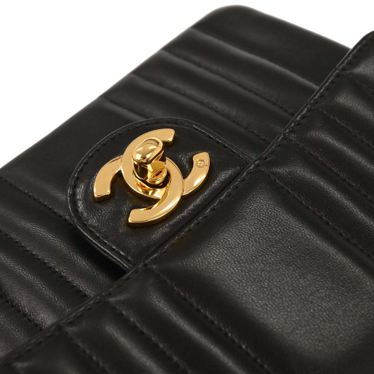 Chanel Black Lambskin Mini Classic Square Flap Shoulder Bag 17 186558