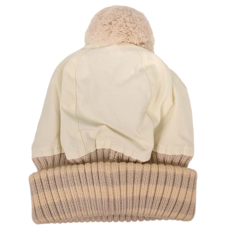 Chanel White Sport Line Knit Cap #M Small Good 186580