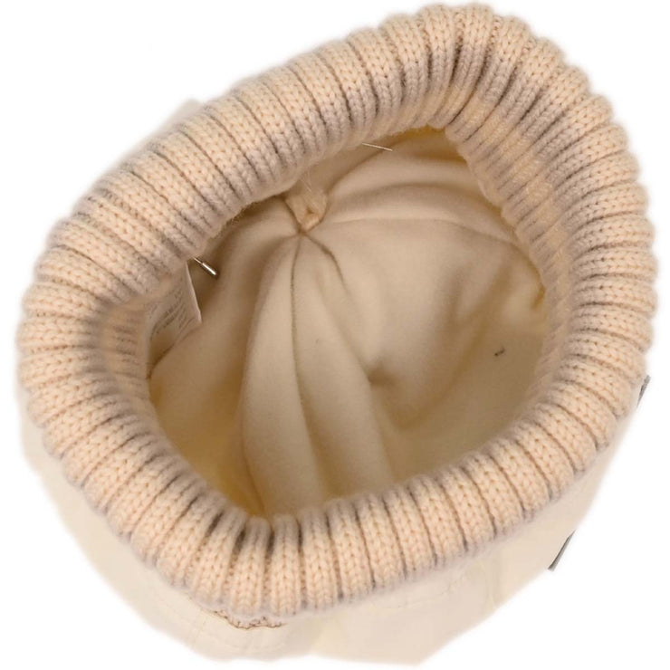 Chanel White Sport Line Knit Cap #M Small Good 186580