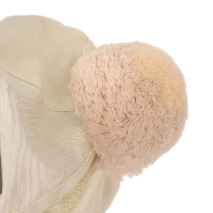 Chanel White Sport Line Knit Cap #M Small Good 186580