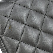 Chanel Silver Lambskin Long Wallet 186609