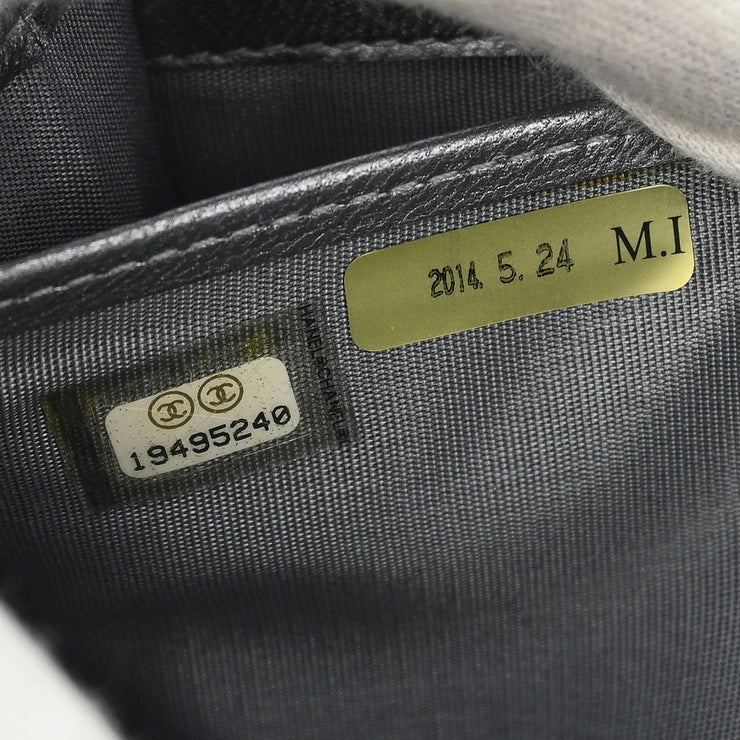 Chanel Silver Lambskin Long Wallet 186609