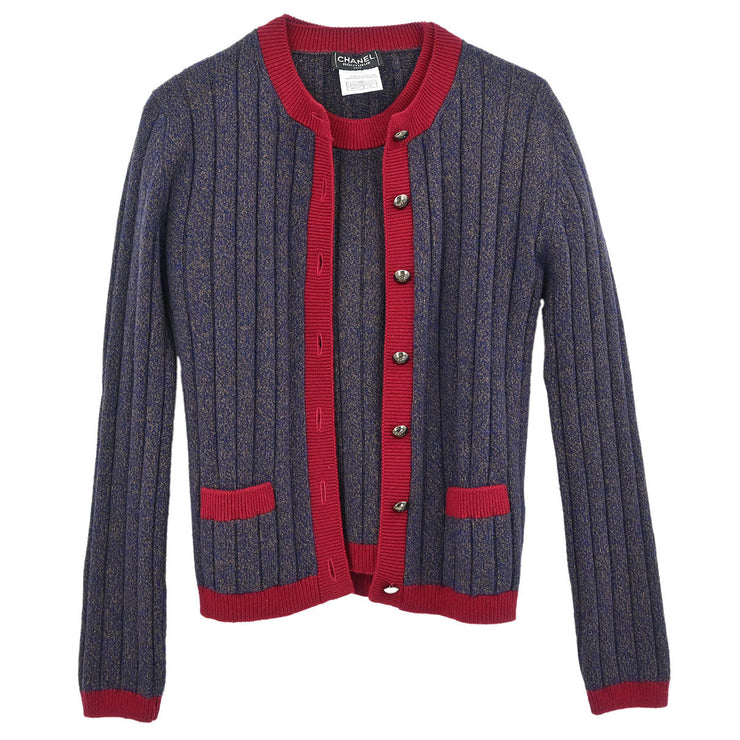 Chanel Ensemble Cardigan Top Navy 97A #36 186620