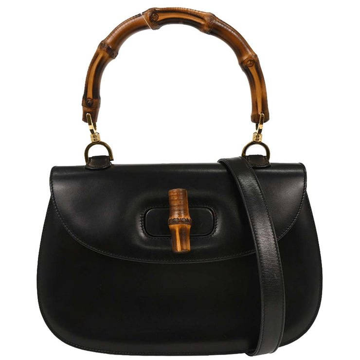 Gucci Black Bamboo 2way Handbag 000.01.0633 186688