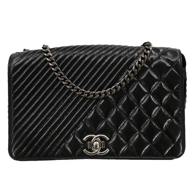 Chanel Black Calfskin Coco Boy Flap Shoulder Bag 186722