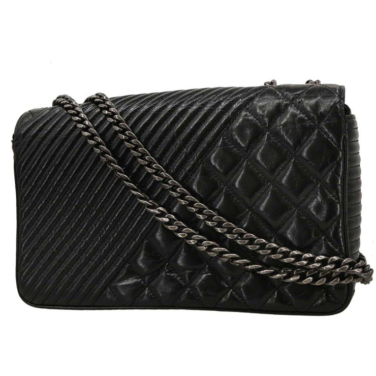 Chanel Black Calfskin Coco Boy Flap Shoulder Bag 186722
