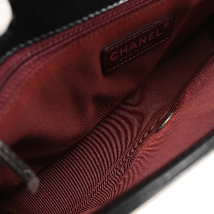 Chanel Black Calfskin Coco Boy Flap Shoulder Bag 186722