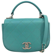 Chanel Emerald Green Calfskin Ring My Bag 2way Handbag 186727
