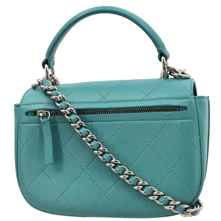 Chanel Emerald Green Calfskin Ring My Bag 2way Handbag 186727