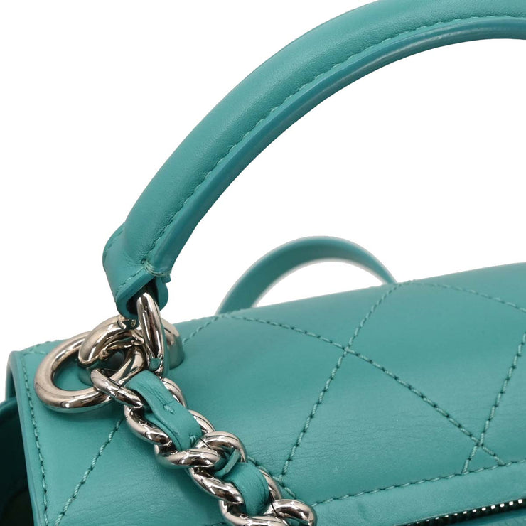 Chanel Emerald Green Calfskin Ring My Bag 2way Handbag 186727