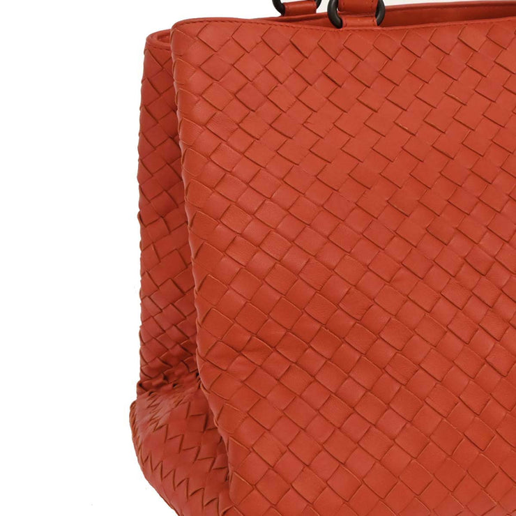 Bottega Veneta Vermilion Red Leather Intrecciato Tote Handbag B00027457S 186734