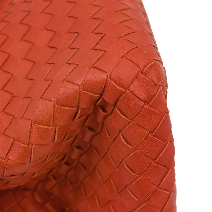 Bottega Veneta Vermilion Red Leather Intrecciato Tote Handbag B00027457S 186734